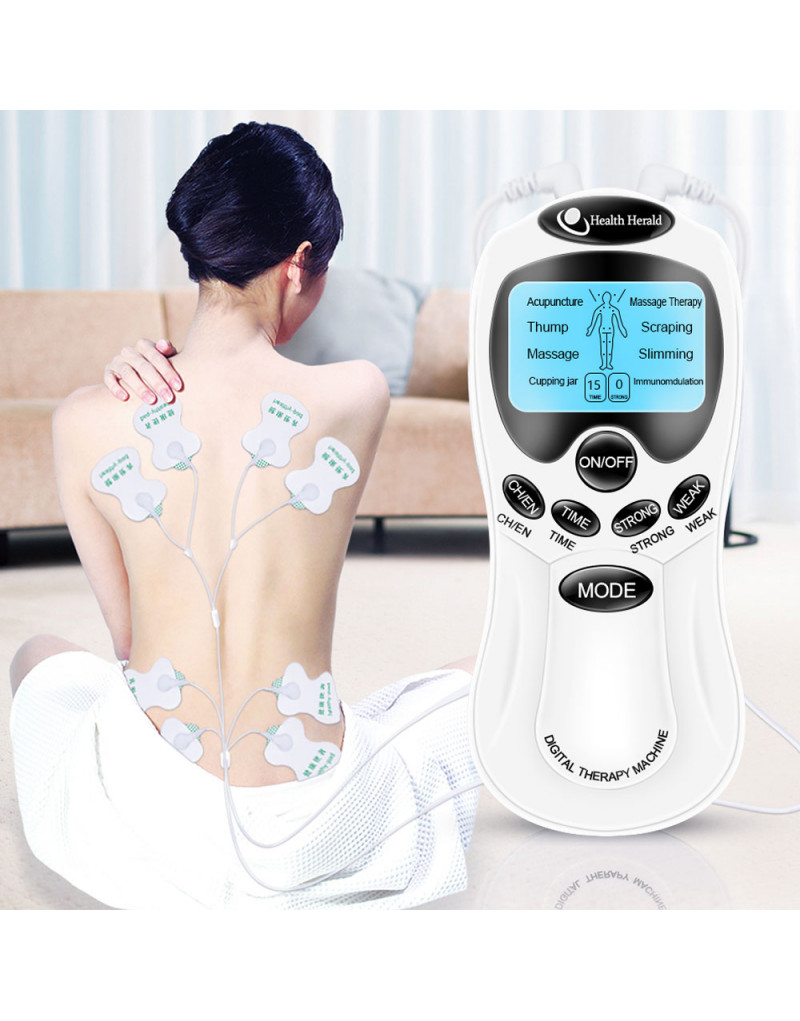 8 Mode EMS Electric Herald Tens Machine Acupuncture Body Massage Digital Therapy Massager Muscle Stimulator Electrostimulator